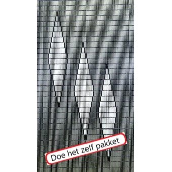 Vliegengordijn bouwpakket 3 ruiten wit 90x210cm