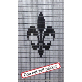 Vliegengordijn bouwpakket Franse Lelie wit/antraciet 90x210cm