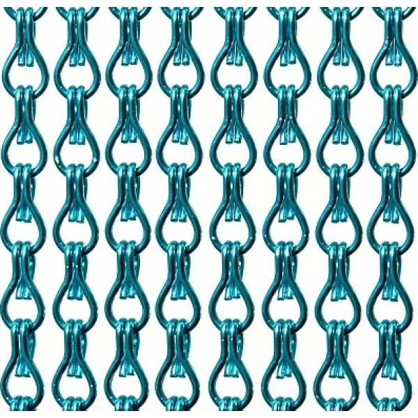 Vliegengordijn op maat: kettingen lichtblauw glans (kant en klaar)