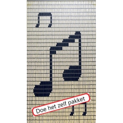 Vliegengordijn bouwpakket muzieknoten 90x210cm Vliegengordijn bouwpakket muzieknoten 90x210cm