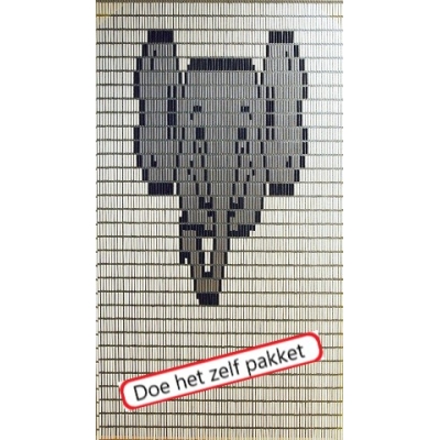 Vliegengordijn bouwpakket olifantskop 90x210cm Vliegengordijn bouwpakket olifantskop 90x210cm