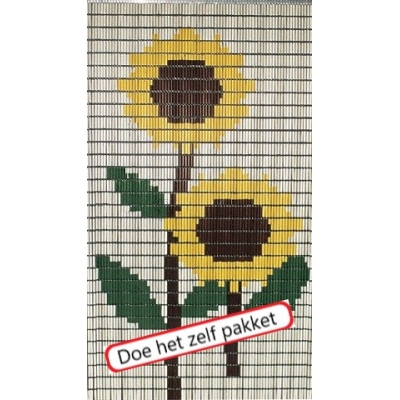 Vliegengordijn bouwpakket zonnebloemen 90x210cm Vliegengordijn bouwpakket zonnebloemen 90x210cm