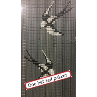 Vliegengordijn bouwpakket zwaluwen zilver 90x210cm